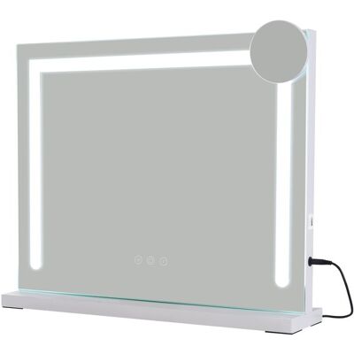 NETTLIFE Lustro kosmetyczne z oświetleniem Lustro Hollywood z 9 diodami LED Małe lusterko kosmetyczne z oświetleniem Lustro stołowe obrotowe o 360° NETTLIFE Lustro kosmetyczne z oświetleniem Lustro Hollywood z 9 diodami LED Małe lusterko kosmetyczne z oświetleniem Lustro stołowe obrotowe o 360°