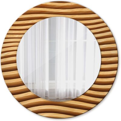 Tulup Nowoczesne Lustro do Łazienki Drewniana fala 50cm Tulup Nowoczesne Lustro do Łazienki Drewniana fala 50cm