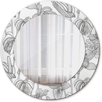 Tulup Nowoczesne Lustro do Łazienki Kwiatowy wzór 50cm Tulup Nowoczesne Lustro do Łazienki Kwiatowy wzór 50cm