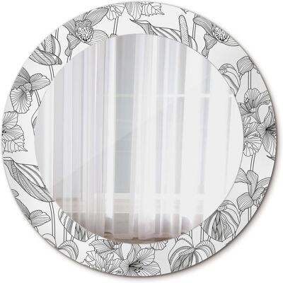 Tulup Nowoczesne Lustro do Łazienki Kwiatowy wzór 60cm Tulup Nowoczesne Lustro do Łazienki Kwiatowy wzór 60cm