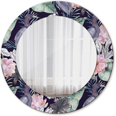 Tulup Nowoczesne Lustro do Salonu Czaple ptaki 50cm Tulup Nowoczesne Lustro do Salonu Czaple ptaki 50cm