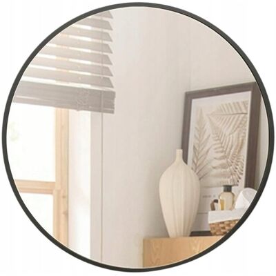 inna (Inny) Nowoczesne Lustro koonmi ścienne koło rama aluminiwa 60 cm czarne inna (Inny) Nowoczesne Lustro koonmi ścienne koło rama aluminiwa 60 cm czarne