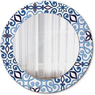 Tulup Nowoczesne Lustro Niebieski arabski wzór 50cm Tulup Nowoczesne Lustro Niebieski arabski wzór 50cm