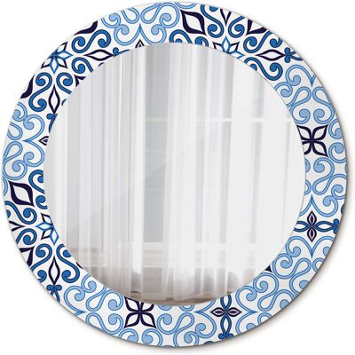 Tulup Nowoczesne Lustro Niebieski arabski wzór 60cm Tulup Nowoczesne Lustro Niebieski arabski wzór 60cm