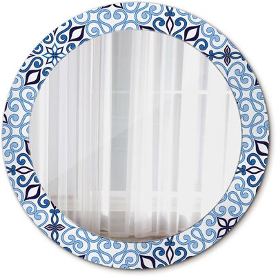 Tulup Nowoczesne Lustro Niebieski arabski wzór 70cm Tulup Nowoczesne Lustro Niebieski arabski wzór 70cm