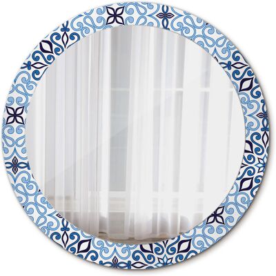 Tulup Nowoczesne Lustro Niebieski arabski wzór 80cm Tulup Nowoczesne Lustro Niebieski arabski wzór 80cm