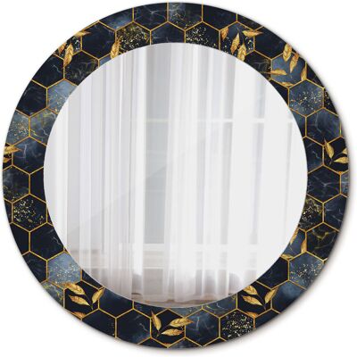 Tulup Nowoczesne Lustro Okrągłe Marmur heksagon 60cm Tulup Nowoczesne Lustro Okrągłe Marmur heksagon 60cm