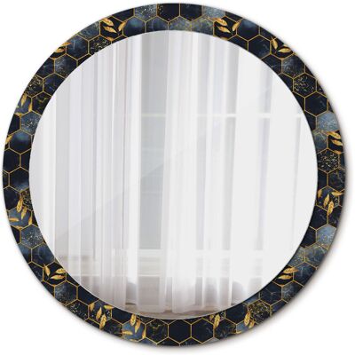 Tulup Nowoczesne Lustro Okrągłe Marmur heksagon 90cm Tulup Nowoczesne Lustro Okrągłe Marmur heksagon 90cm