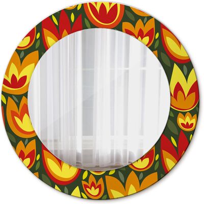 Tulup Nowoczesne Lustro Okrągłe Tulipany retro 50cm Tulup Nowoczesne Lustro Okrągłe Tulipany retro 50cm