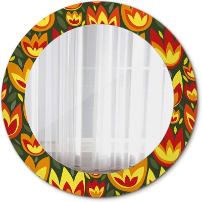 Tulup Nowoczesne Lustro Okrągłe Tulipany retro 60cm Tulup Nowoczesne Lustro Okrągłe Tulipany retro 60cm