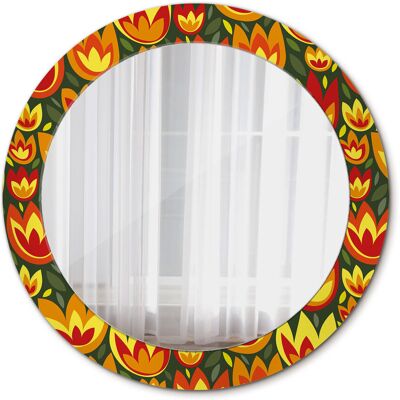 Tulup Nowoczesne Lustro Okrągłe Tulipany retro 70cm Tulup Nowoczesne Lustro Okrągłe Tulipany retro 70cm
