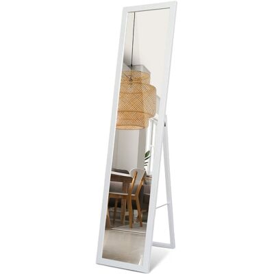 Tulup Nowoczesne Lustro Stojące 156x36 Cm – Wysokie, Dekoracyjne, Wolnostojące, Wysokie, W Białej Ramie, Idealne Do Sypialni, Salonu i Przedpokoju Tulup Nowoczesne Lustro Stojące 156x36 Cm – Wysokie, Dekoracyjne, Wolnostojące, Wysokie, W Białej Ramie, Idealne Do Sypialni, Salonu i Przedpokoju