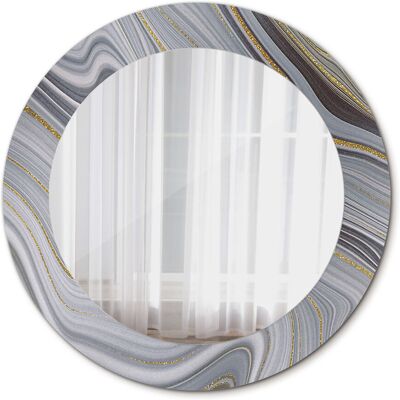 Tulup Nowoczesne Lustro w ramie Szary marmur 60cm Tulup Nowoczesne Lustro w ramie Szary marmur 60cm