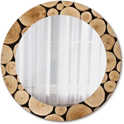Tulup Nowoczesne Okrągłe Lustro Kłody drewna 60cm Tulup Nowoczesne Okrągłe Lustro Kłody drewna 60cm