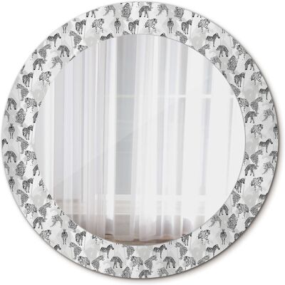 Tulup Nowoczesne Okrągłe Lustro Tropikalny tygrys 60cm Tulup Nowoczesne Okrągłe Lustro Tropikalny tygrys 60cm