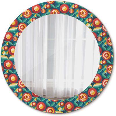 Tulup Okrągłe Lustro Geometryczne owoce i liście 60cm Tulup Okrągłe Lustro Geometryczne owoce i liście 60cm