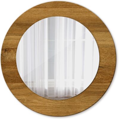 Tulup Okrągłe Lustro Łazienkowe Rustykalny dąb 50cm Tulup Okrągłe Lustro Łazienkowe Rustykalny dąb 50cm