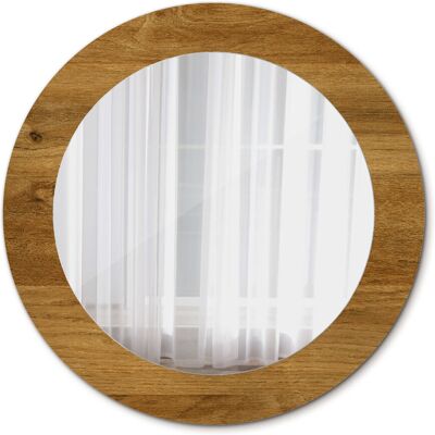 Tulup Okrągłe Lustro Łazienkowe Rustykalny dąb 60cm Tulup Okrągłe Lustro Łazienkowe Rustykalny dąb 60cm