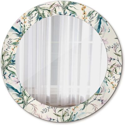 Tulup Okrągłe Lustro Ścienne Kwiaty akwarelowe 60cm Tulup Okrągłe Lustro Ścienne Kwiaty akwarelowe 60cm