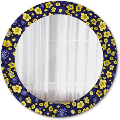 Tulup Okrągłe Lustro Ścienne Małe kwiatki 60cm Tulup Okrągłe Lustro Ścienne Małe kwiatki 60cm