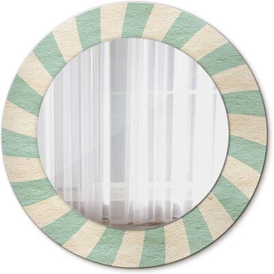 Tulup Okrągłe Lustro Ścienne Retro pastelowy wzór 50cm Tulup Okrągłe Lustro Ścienne Retro pastelowy wzór 50cm