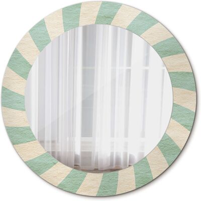 Tulup Okrągłe Lustro Ścienne Retro pastelowy wzór 60cm Tulup Okrągłe Lustro Ścienne Retro pastelowy wzór 60cm