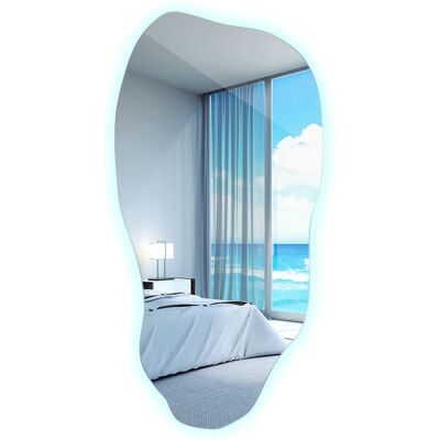 Coloray Ozdobne Łazienkowe Lustro LED Glamour Podświetlane Nieregularne Gotowe do Montażu 40x80 cm Coloray Ozdobne Łazienkowe Lustro LED Glamour Podświetlane Nieregularne Gotowe do Montażu 40x80 cm