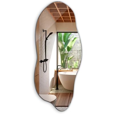 Tulup Ozdobne Lustro 35x80 Organiczne o Nieregularnym Kształcie do Salonu Łazienki Pokoju Garderoby Tulup Ozdobne Lustro 35x80 Organiczne o Nieregularnym Kształcie do Salonu Łazienki Pokoju Garderoby