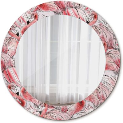 Tulup Piękne Lustro Ścienne Okrągłe Flamingi 60cm Tulup Piękne Lustro Ścienne Okrągłe Flamingi 60cm