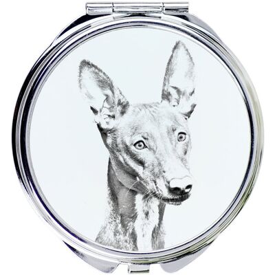 Pies faraona, chart maltański - lusterko kieszonkowe z psem, personalizowane lusterko do torebki, kompaktowe lusterko z nadrukiem marki Art-Dog Pies faraona, chart maltański - lusterko kieszonkowe z psem, personalizowane lusterko do torebki, kompaktowe lusterko z nadrukiem marki Art-Dog
