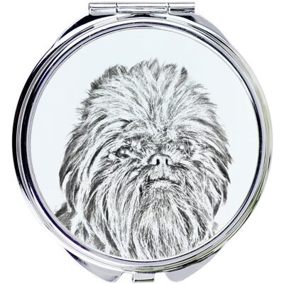 Pinczer małpi, Affenpinczer - lusterko kieszonkowe z psem, personalizowane lusterko do torebki, kompaktowe lusterko z nadrukiem marki Art-Dog Pinczer małpi, Affenpinczer - lusterko kieszonkowe z psem, personalizowane lusterko do torebki, kompaktowe lusterko z nadrukiem marki Art-Dog