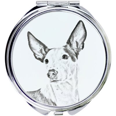 Podenco z Ibizy, Podenco Ibicenco - lusterko kieszonkowe z psem, personalizowane lusterko do torebki, kompaktowe lusterko z nadrukiem marki Art-Dog Podenco z Ibizy, Podenco Ibicenco - lusterko kieszonkowe z psem, personalizowane lusterko do torebki, kompaktowe lusterko z nadrukiem marki Art-Dog