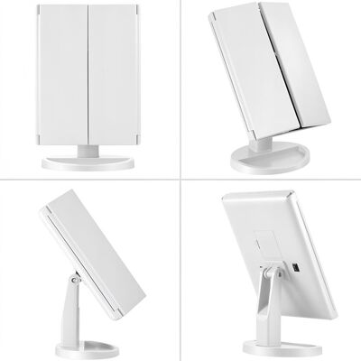 Inny producent PODŚWIETLANE KOSMETYCZNE SKŁADANE LUSTERKO LED, POWIĘKSZAJĄCE MAKIJAŻ Inny producent PODŚWIETLANE KOSMETYCZNE SKŁADANE LUSTERKO LED, POWIĘKSZAJĄCE MAKIJAŻ