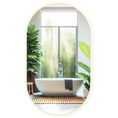 Coloray Praktyczne Lustro Owalne LED 52x90 Neutralne Światło Do Łazienki Coloray Praktyczne Lustro Owalne LED 52x90 Neutralne Światło Do Łazienki