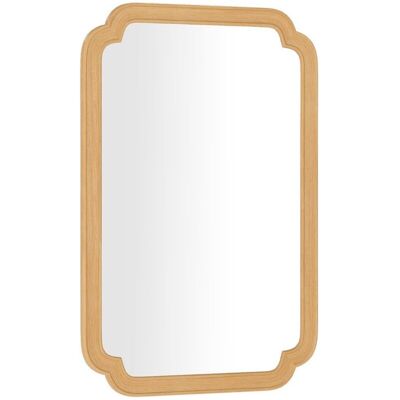 COSTWAY Prostokątne wiszące lustro z drewnianą ramą 90 x 60 cm COSTWAY Prostokątne wiszące lustro z drewnianą ramą 90 x 60 cm