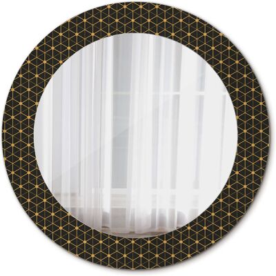 Tulup Ścienne Lustro Koło Geometria sześciokątna 60cm Tulup Ścienne Lustro Koło Geometria sześciokątna 60cm