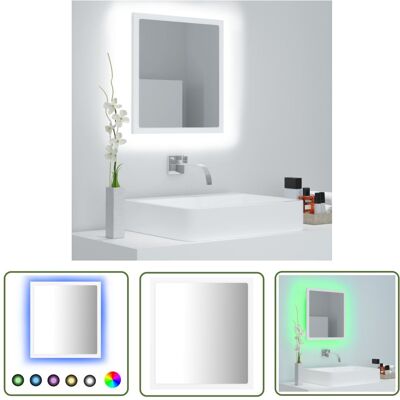 The Living Store Lustro łazienkowe LED - białe - 40x8 -5x37 cm - akryl - Lustro Do Łazienki The Living Store Lustro łazienkowe LED - białe - 40x8 -5x37 cm - akryl - Lustro Do Łazienki