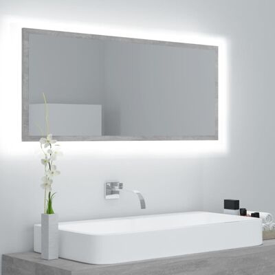 The Living Store Lustro łazienkowe LED - szarość betonu - 100x8 -5x37 cm - akryl - Lustro Do Łazienki The Living Store Lustro łazienkowe LED - szarość betonu - 100x8 -5x37 cm - akryl - Lustro Do Łazienki