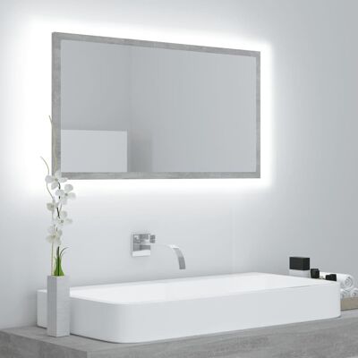 vidaXL LED Łazienkowe lustro Beton Szary 80x8.5x37 cm akryl - Lustro łazienkowe vidaXL LED Łazienkowe lustro Beton Szary 80x8.5x37 cm akryl - Lustro łazienkowe