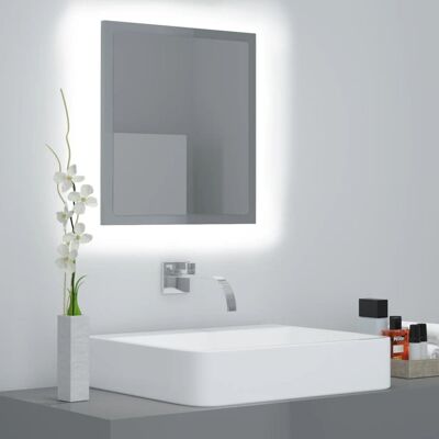 vidaXL - LED Lustro łazienkowe - Szare - Lustro vidaXL - LED Lustro łazienkowe - Szare - Lustro