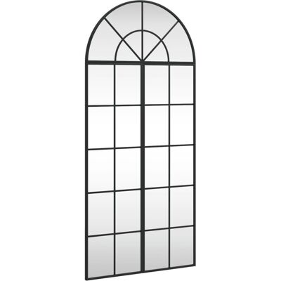 vidaXL Lustro ścienne, czarne, 60x130 cm, zakończone łukiem, żelazo vidaXL Lustro ścienne, czarne, 60x130 cm, zakończone łukiem, żelazo