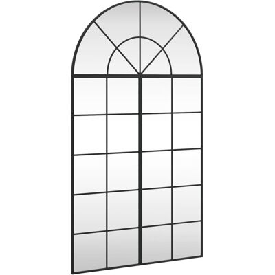 vidaXL Lustro ścienne, czarne, 80x140 cm, zakończone łukiem, żelazo vidaXL Lustro ścienne, czarne, 80x140 cm, zakończone łukiem, żelazo