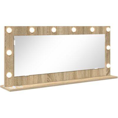 Lustro do makijażu Sonoma Dąb - Montaż na ścianie z półką - Nowoczesny design Lustro do makijażu Sonoma Dąb - Montaż na ścianie z półką - Nowoczesny design
