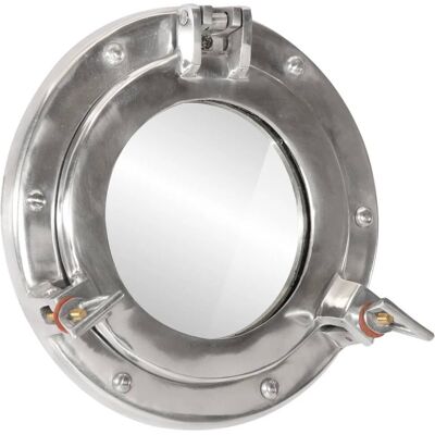 vidaXL Lustro wiszące w kształcie bulaja, Ø23 cm, aluminium i szkło vidaXL Lustro wiszące w kształcie bulaja, Ø23 cm, aluminium i szkło
