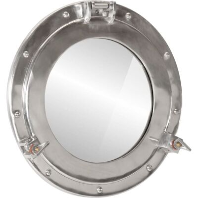 vidaXL Lustro wiszące w kształcie bulaja, Ø38 cm, aluminium i szkło vidaXL Lustro wiszące w kształcie bulaja, Ø38 cm, aluminium i szkło