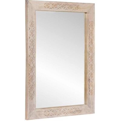 vidaXL Lustro Z lustrem Biały 57 x 70 x 3 cm lite drewno mango vidaXL Lustro Z lustrem Biały 57 x 70 x 3 cm lite drewno mango