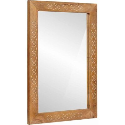 vidaXL Lustro Z lustrem Jasnobrązowy 57 x 70 x 3 cm lite drewno mango vidaXL Lustro Z lustrem Jasnobrązowy 57 x 70 x 3 cm lite drewno mango