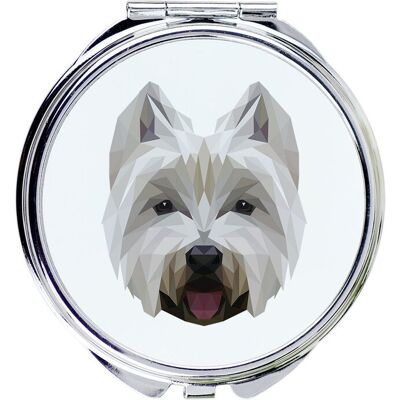 West Highland White Terrier, Westie -lusterko ze zdjęciem i napisem geometryczne marki Art-Dog West Highland White Terrier, Westie -lusterko ze zdjęciem i napisem geometryczne marki Art-Dog