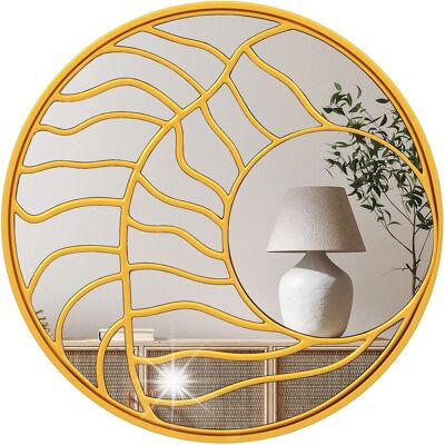COSTWAY Dekoracyjne okrągłe lustro ścienne Lustro glamour COSTWAY Dekoracyjne okrągłe lustro ścienne Lustro glamour