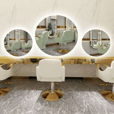 ENZO Konsola Konsoleta Fryzjerska Barberska Lustro 60x60 Led Pro Okrągłe ENZO Konsola Konsoleta Fryzjerska Barberska Lustro 60x60 Led Pro Okrągłe